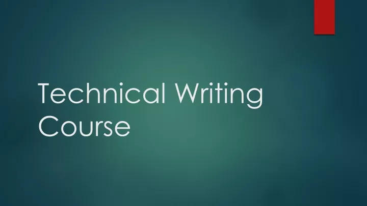 technical writing course