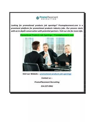 Promotional Products Job Openings  Promoplacement.com