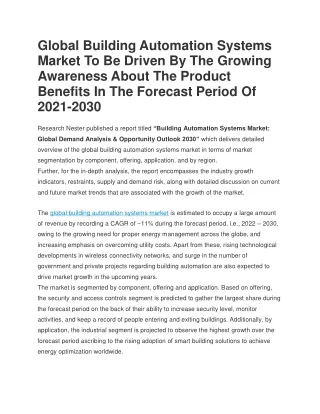 global building automation systems market