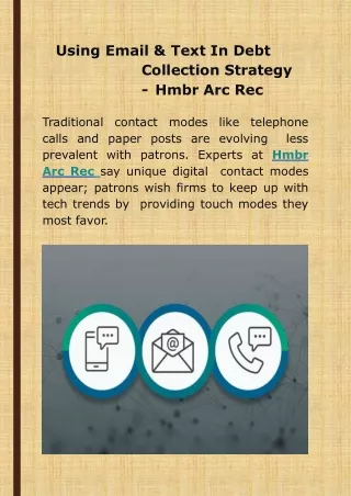 Using Email & Text In Debt Collection Strategy - Hmbr Arc Rec