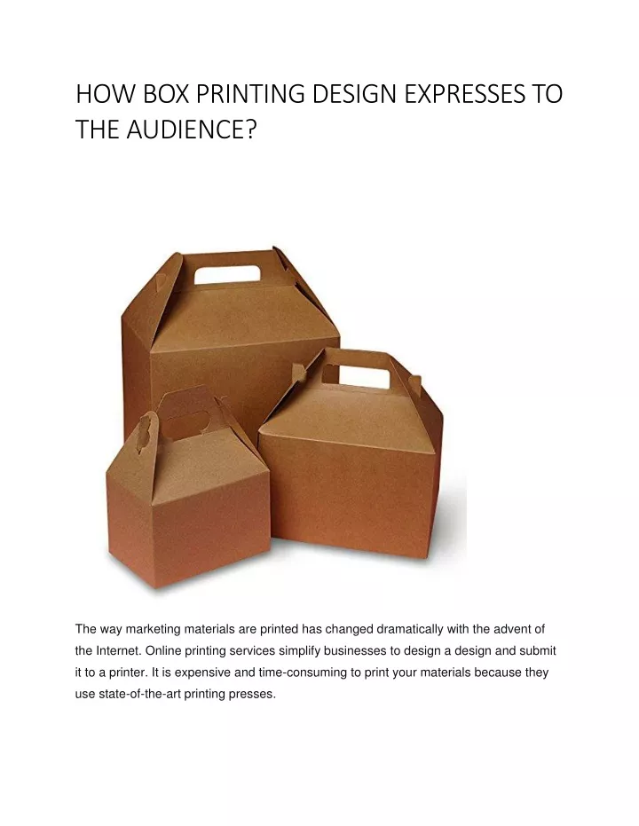 how box printing design expresses to the audience