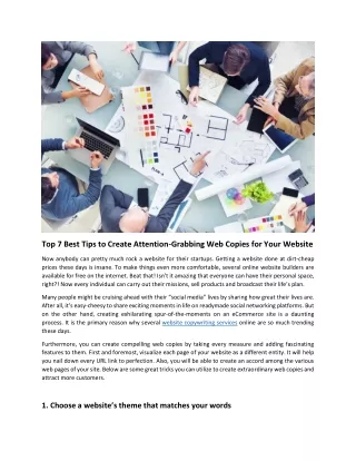 Top 7 Best Tips to Create Attention-Grabbing Web Copies for Your Website - Article-converted