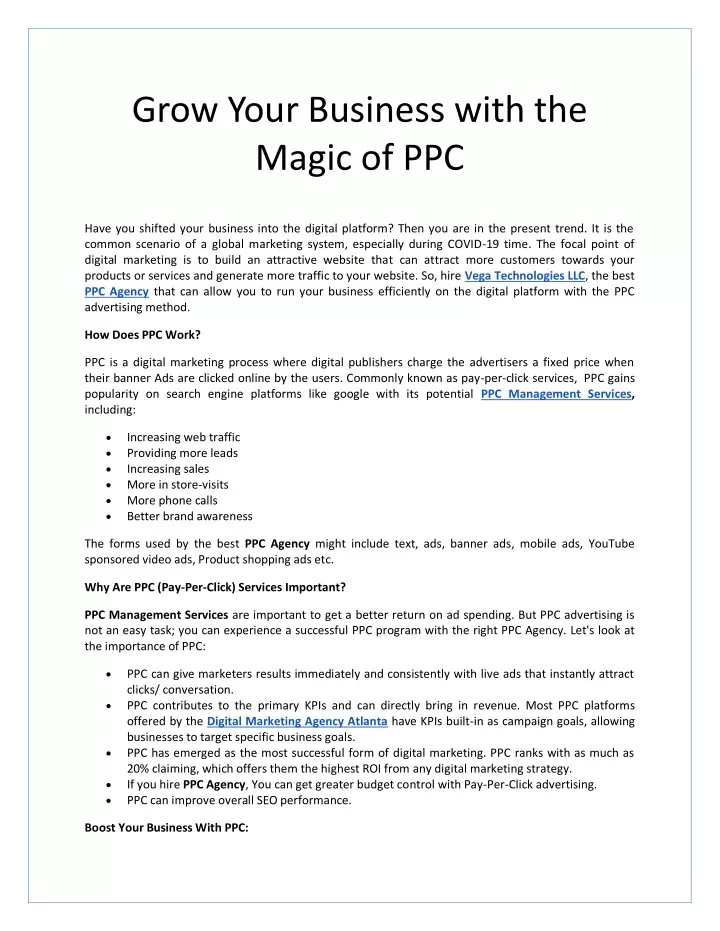 grow your business with the magic of ppc