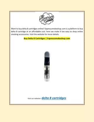 Buy Delta 8 Cartridges | Expresssmokeshop.com