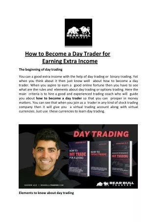 How to Become a Day Trader for Earning Extra Income