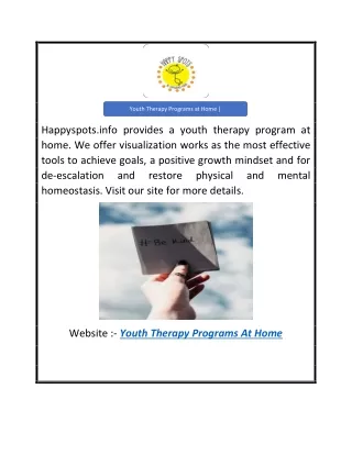 Youth Therapy Programs at Home  Happyspots.info