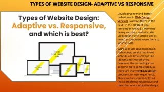 Types of Website Design- Adaptive vs Responsive