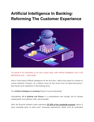 Artificial Intelligence In Banking_ Reforming The Customer Experience