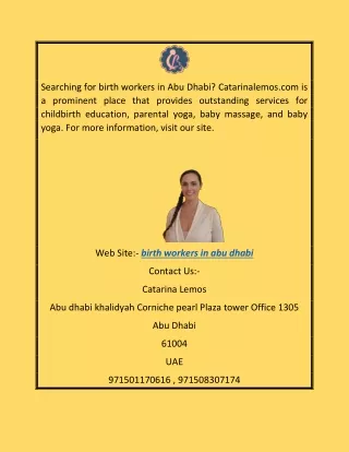 Birth Workers In Abu Dhabi | Catarinalemos.com