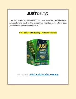 Delta 8 Disposable 1000mg | Justdeltastore.com