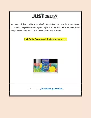 Just Delta Gummies | Justdeltastore.com