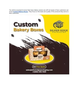 Get Custom Bakery Boxes