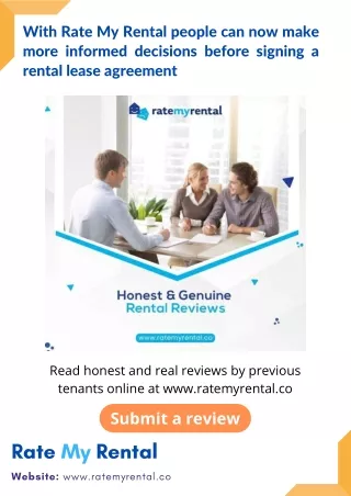 With Rate My Rental people can now make more informed decisions before signing a rental lease agreement