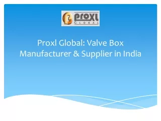 Valve Box Manufacturer & Supplier in India