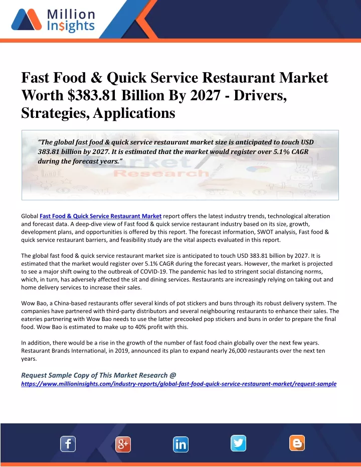 fast food quick service restaurant market worth