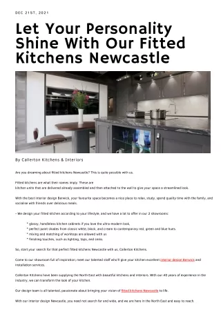 Let Your Personality Shine With Our Fitted Kitchens Newcastle
