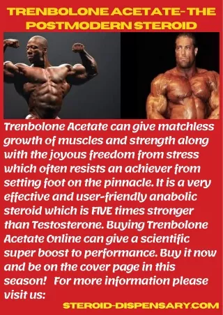 Trenbolone Acetate- The Postmodern Steroid