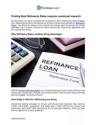 finding best refinance rates requires sustained