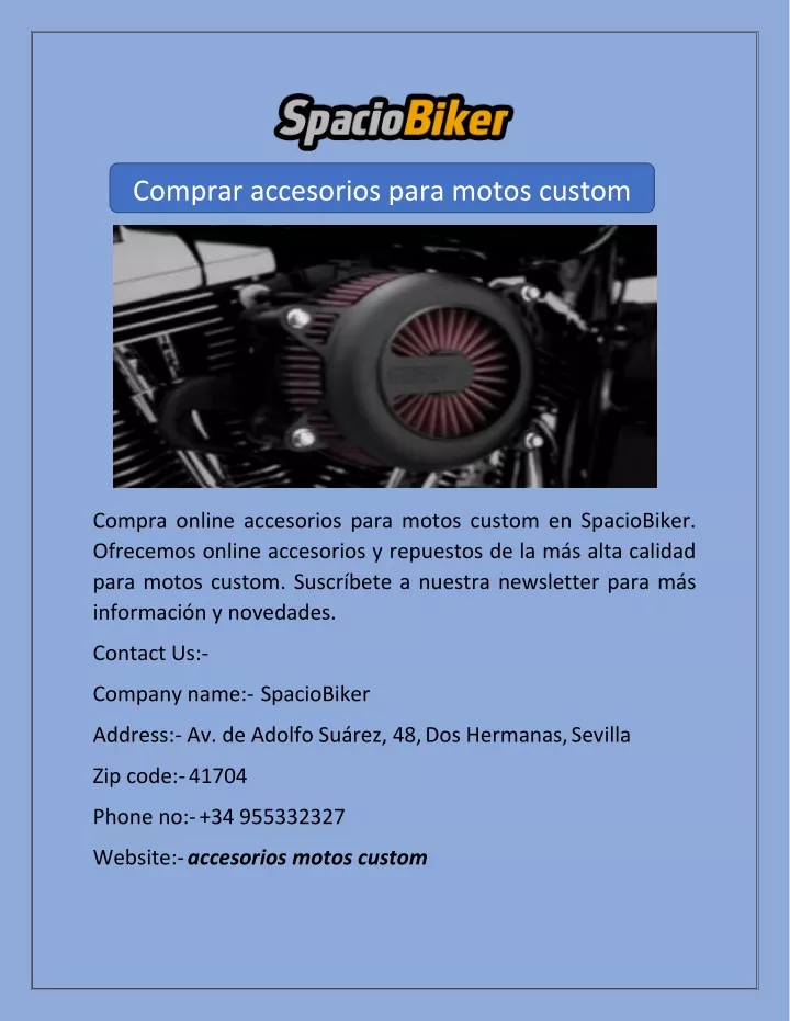 comprar accesorios para motos custom