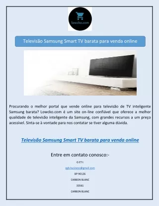 Televisão Samsung Smart TV barata para venda online