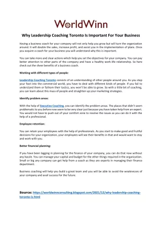 Why Leadership Coaching Toronto is Important for Your Business
