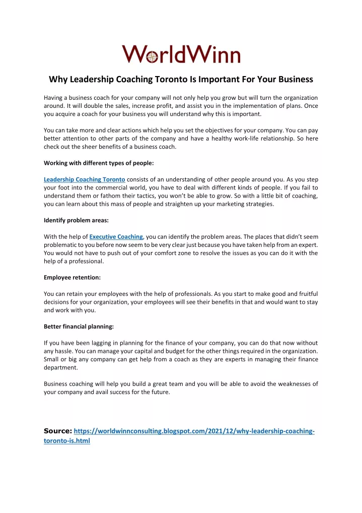 why leadership coaching toronto is important