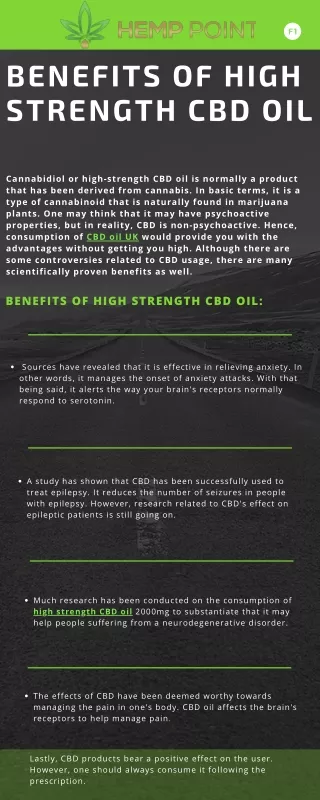 Benefits Of High Strength CBD Oil