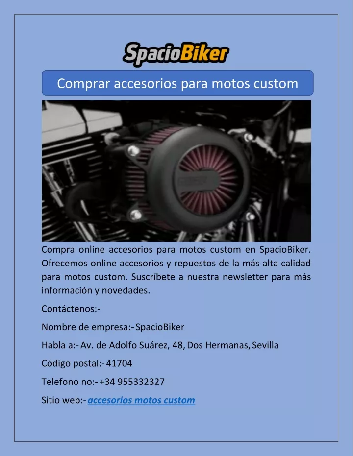 comprar accesorios para motos custom