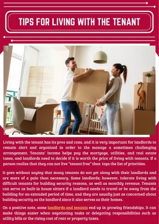Tips For Living With The Tenant