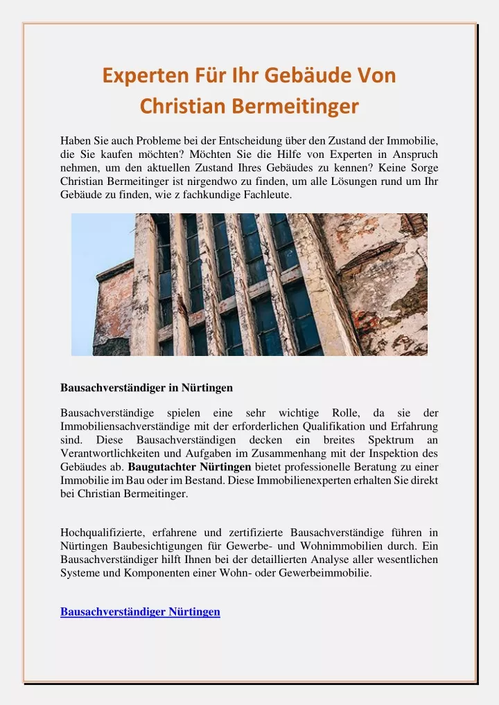 experten f r ihr geb ude von christian