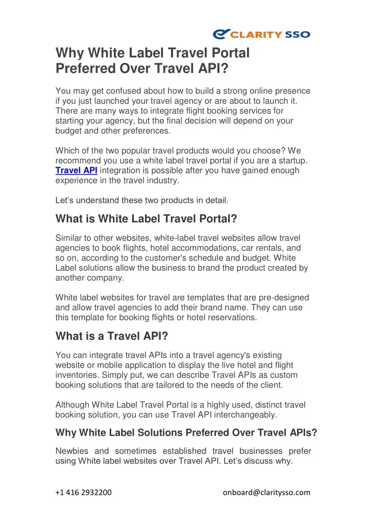 why white label travel portal preferred over