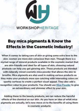Buy mica pigments & Know the Effects in the Cosmetic Industry!