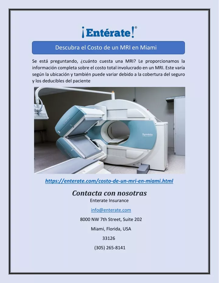 descubra el costo de un mri en miami