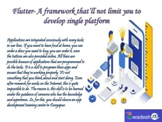flutter a framework that ll not limit