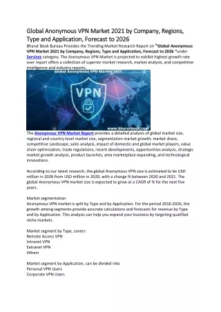 global anonymous vpn market 2021 by company