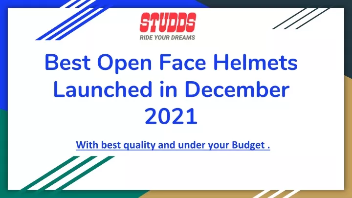 best open face helmets launched in december 2021