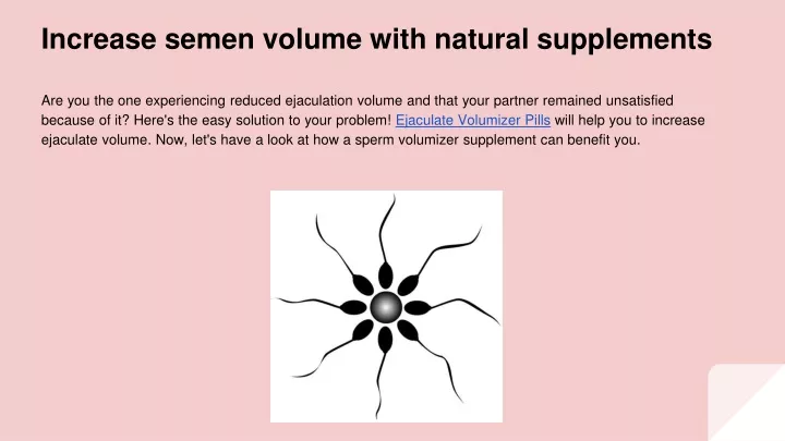 increase semen volume with natural supplements