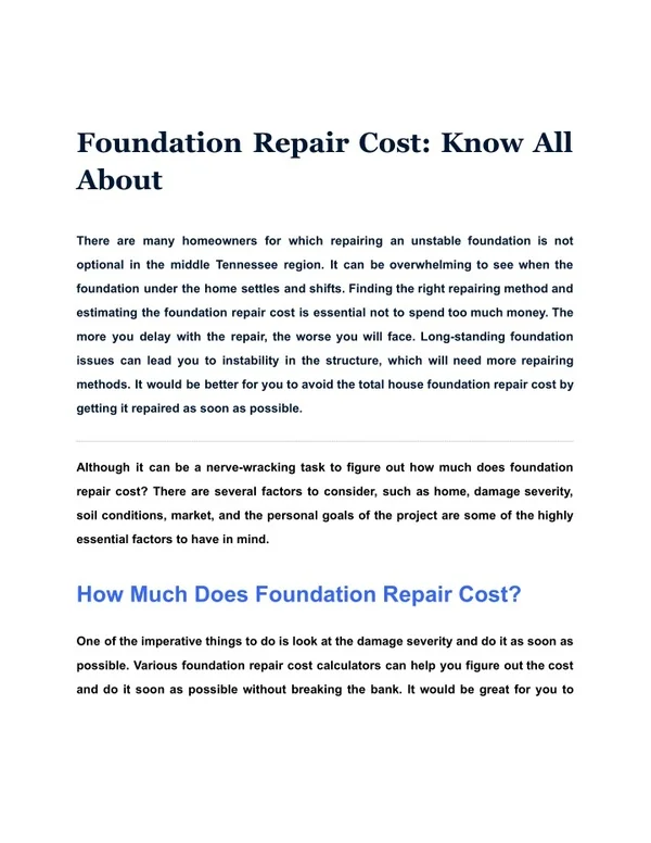 PPT - Foundation Repair Cost: Know All About PowerPoint Presentation ...