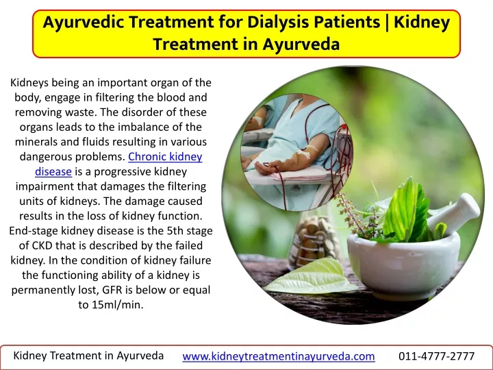 ayurvedic treatment for dialysis patients kidney