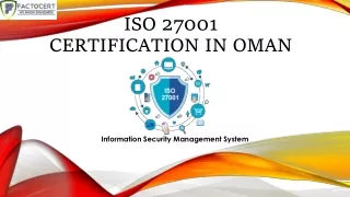 ISO 27001 Certification in Oman