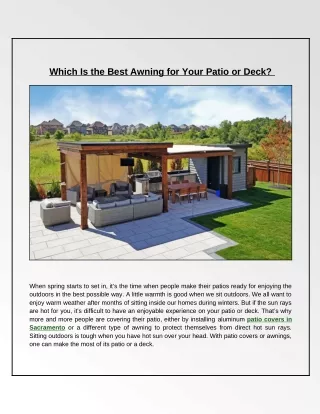 which is the best awning for your patio or deck