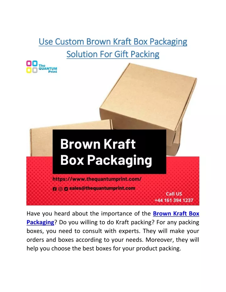 use custom brown kraft box packaging use custom