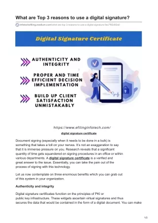 what are top 3 reasons to use a digital signature