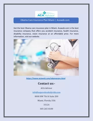 Obama Care Insurance Plan Miami | Acaweb.com