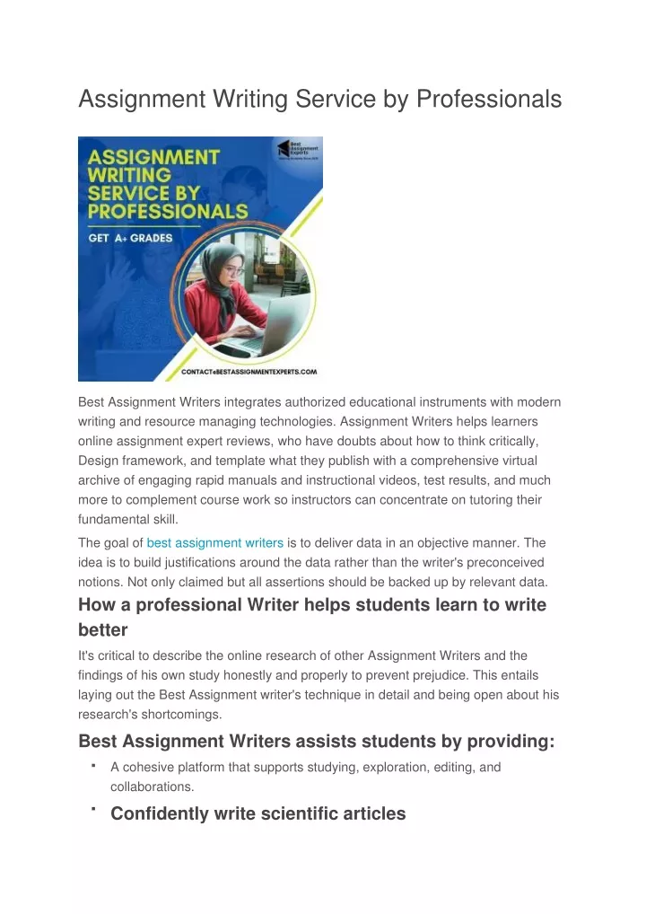 assignment writing service by professionals