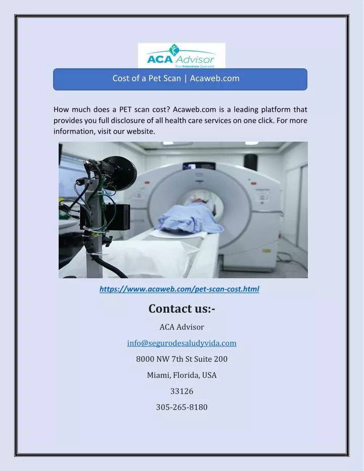 cost of a pet scan acaweb com