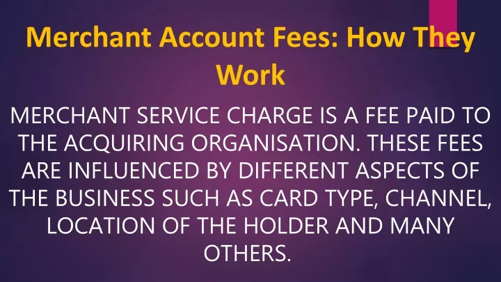 Merchant Account Fees