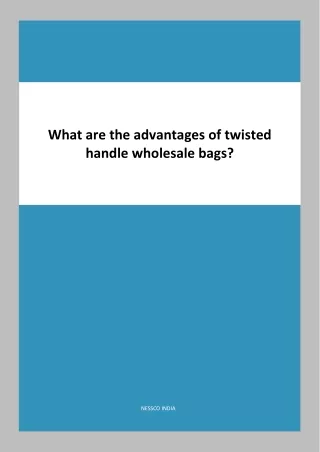 What are the advantages of twisted handle wholesale bags