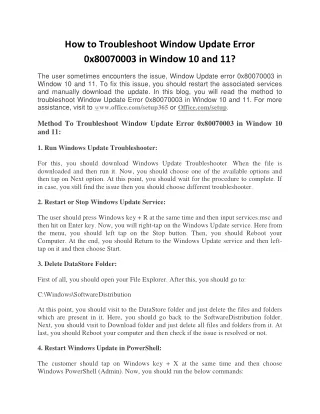 how to troubleshoot window update error