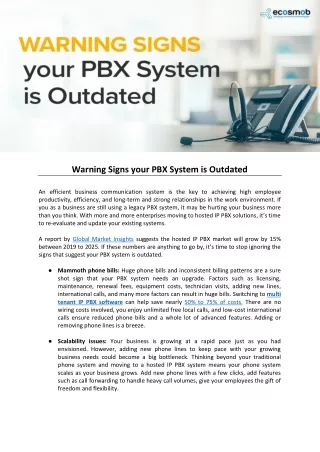 warning signs your pbx system is outdated